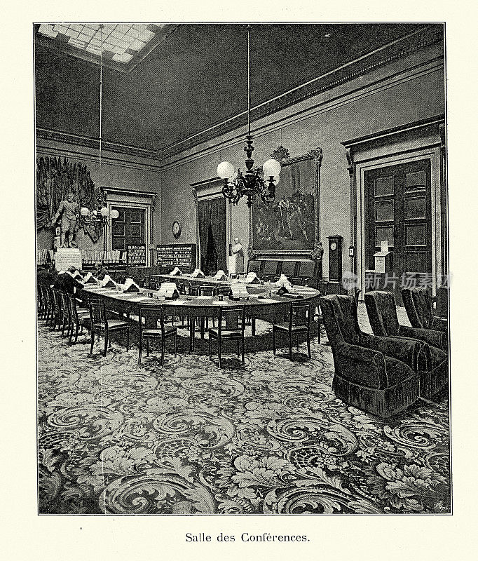 Salle des Conférences，会议室，波旁宫，巴黎，法国，19世纪末